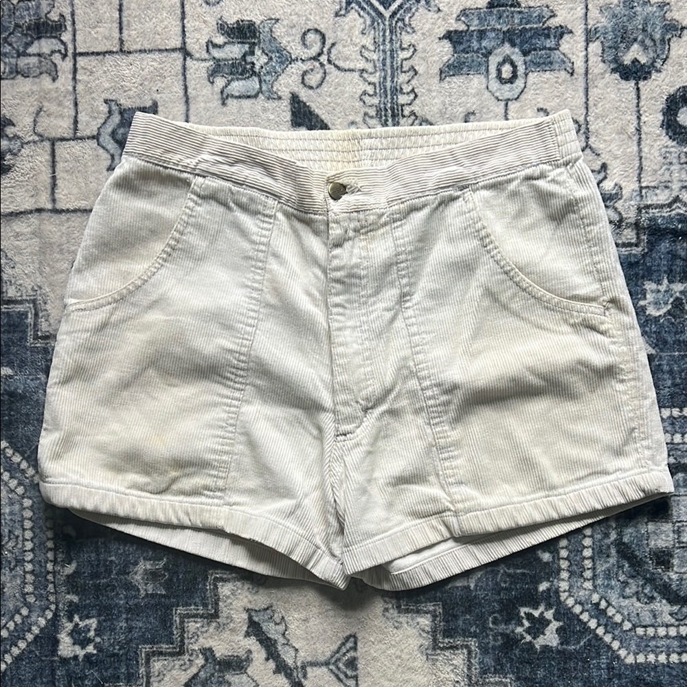 Vintage Cream Corduroy Hybrid Shorts